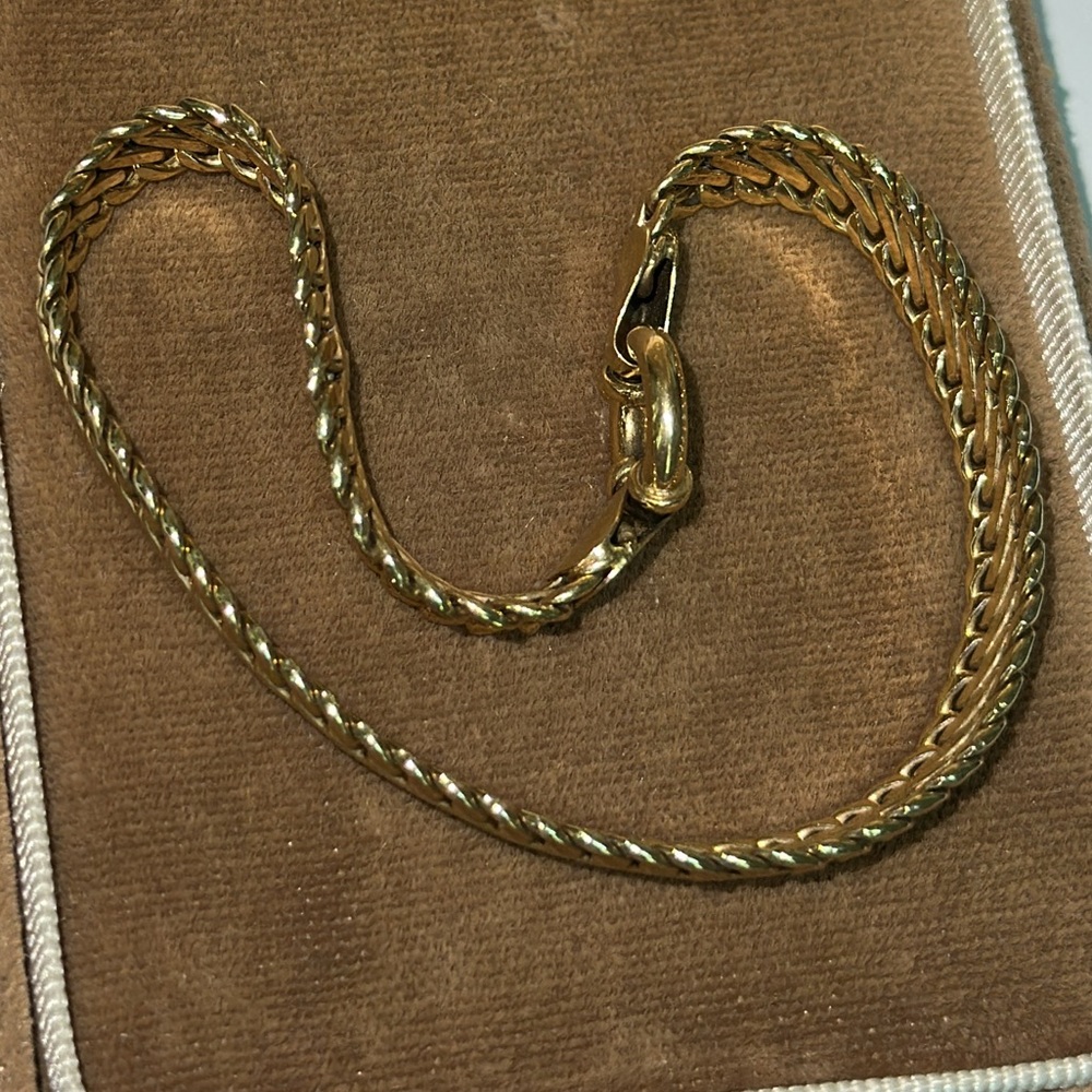 Real Stamped 14K Yellow Gold Fancy Woven Link Bracelet Senora Clasp 8.25” Length - Picture 11 of 13